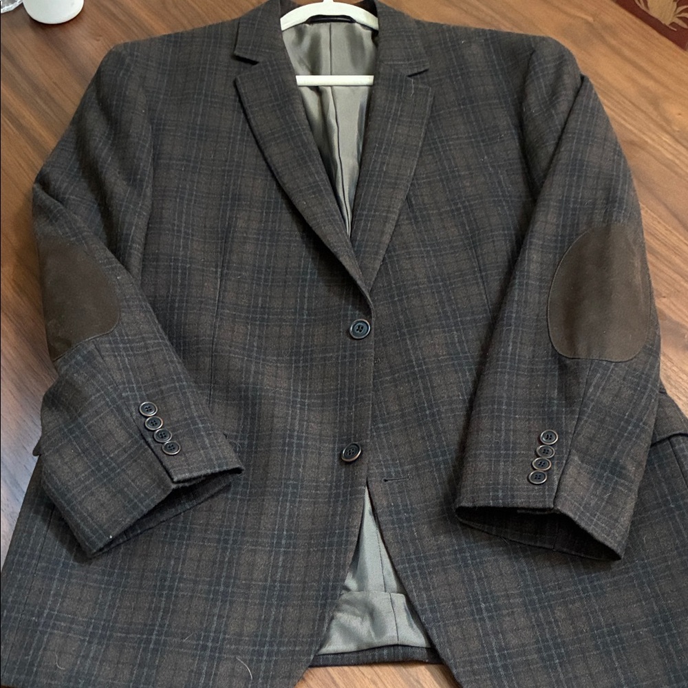 Michael Kors Dark Brown Checkered Blazer
